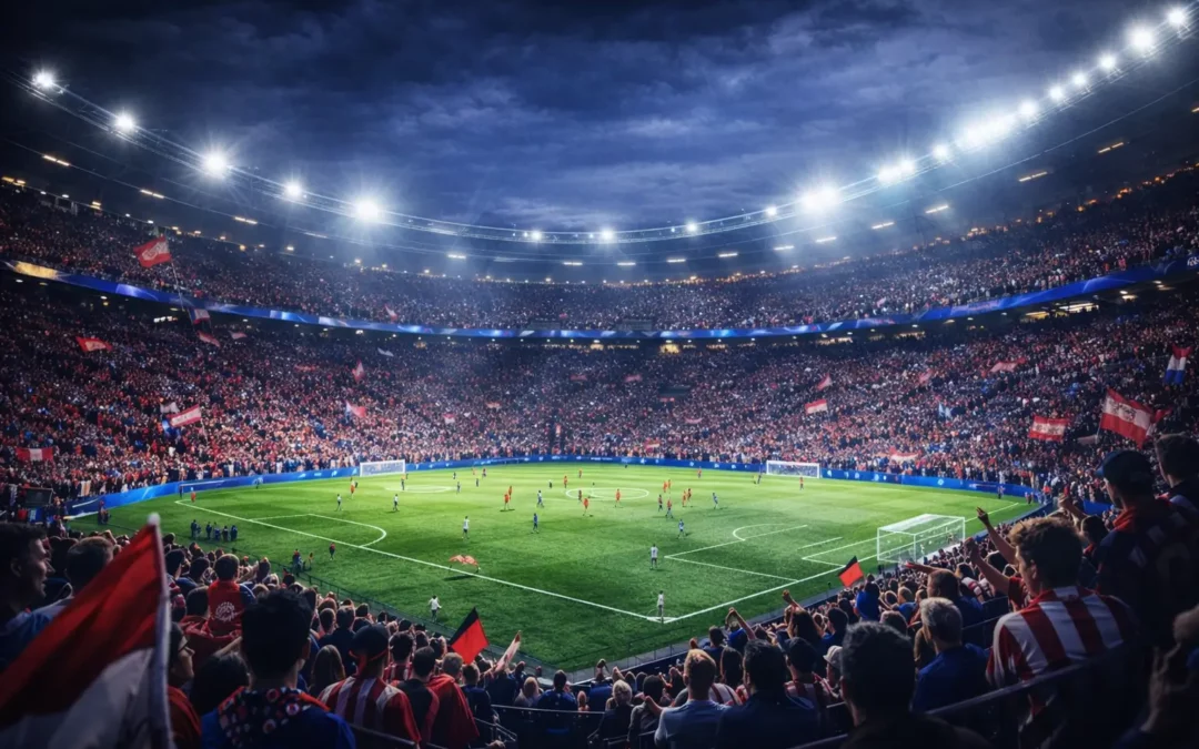 quarts-de-finale-Ligue-des-Champions-retour-stade-de-football-bonde-ambiance-match-nocturne