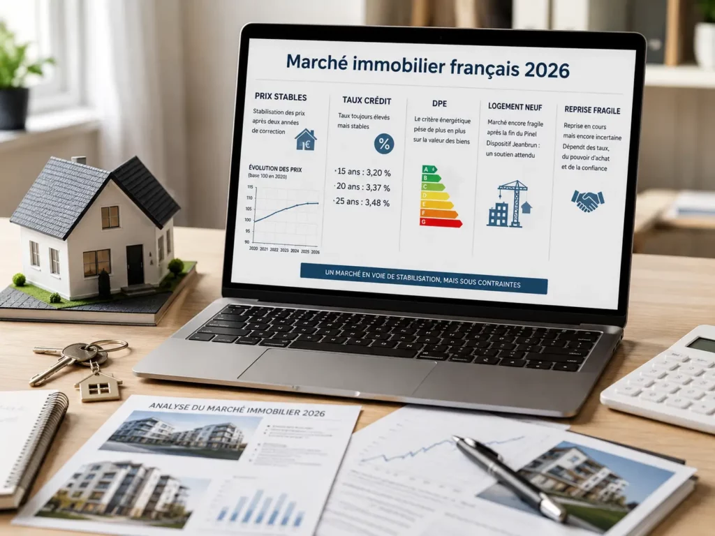 Marché immobilier français 2026 avec DPE, logement neuf et dispositif Jeanbrun pour investisseurs immobiliers