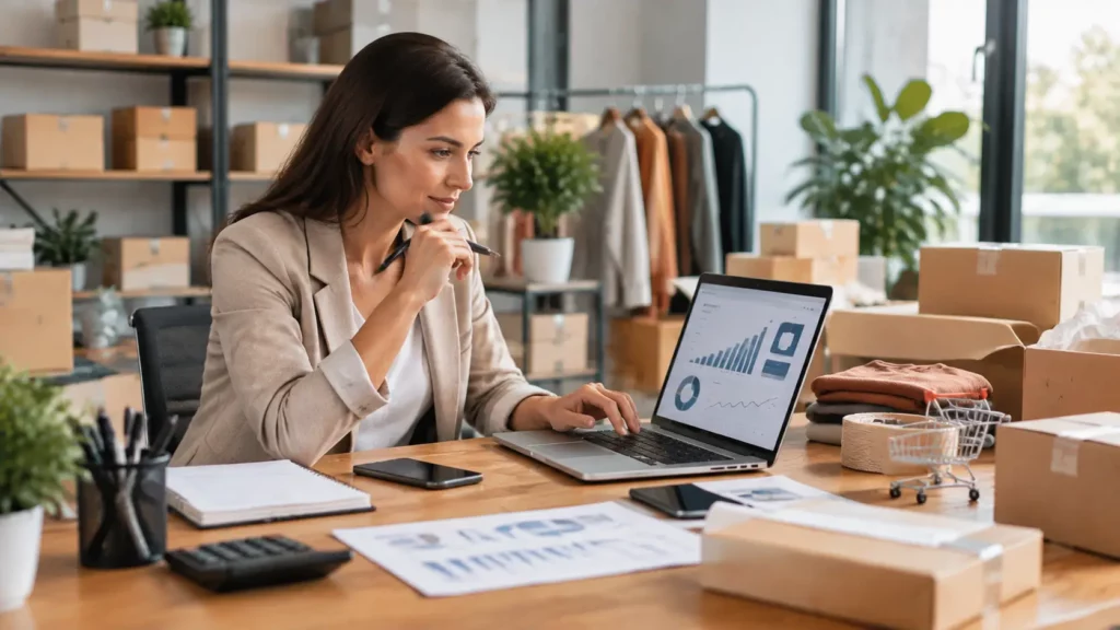 entrepreneur analysant la gestion et le développement de son entreprise