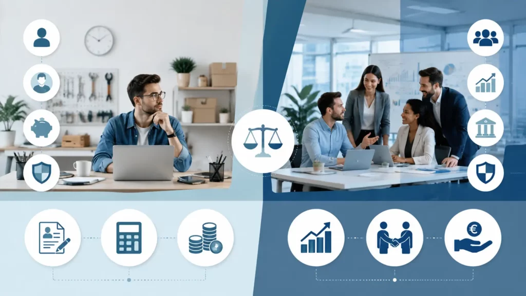 Entreprise individuelle société : différences de fonctionnement, fiscalité et protection du dirigeant