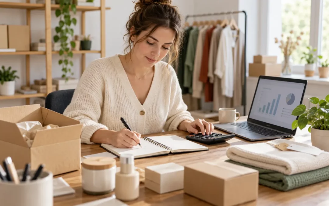 Aides création entreprise France : une entrepreneuse prépare son budget de lancement