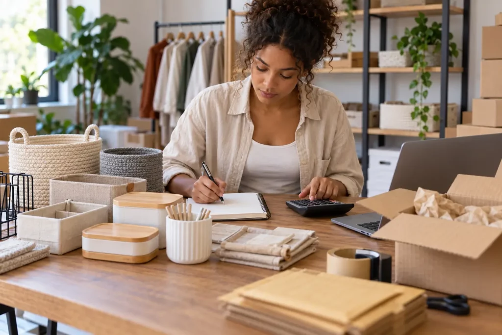 Aides création entreprise France : une revendeuse chiffre son stock et ses frais de livraison