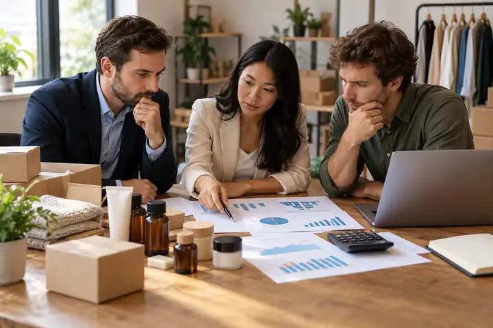 Des business angels examinent les ventes et les marges d’une entreprise